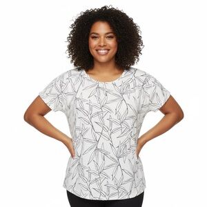 Leaf Print White Top